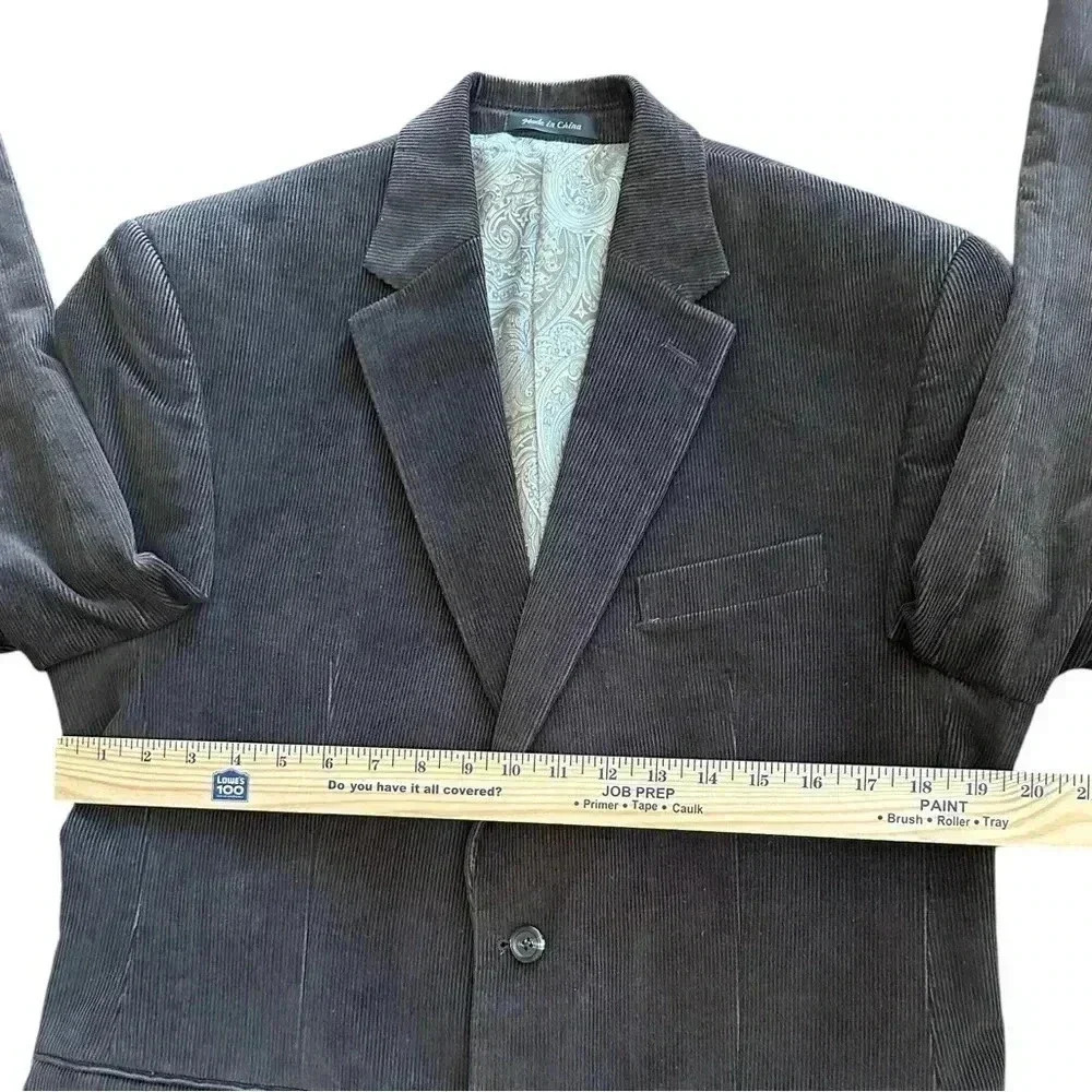 CHAPS By Ralph Lauren Corduroy Blazer Sports Coat Brown Size 38R Academia Office - Picture 7 of 7